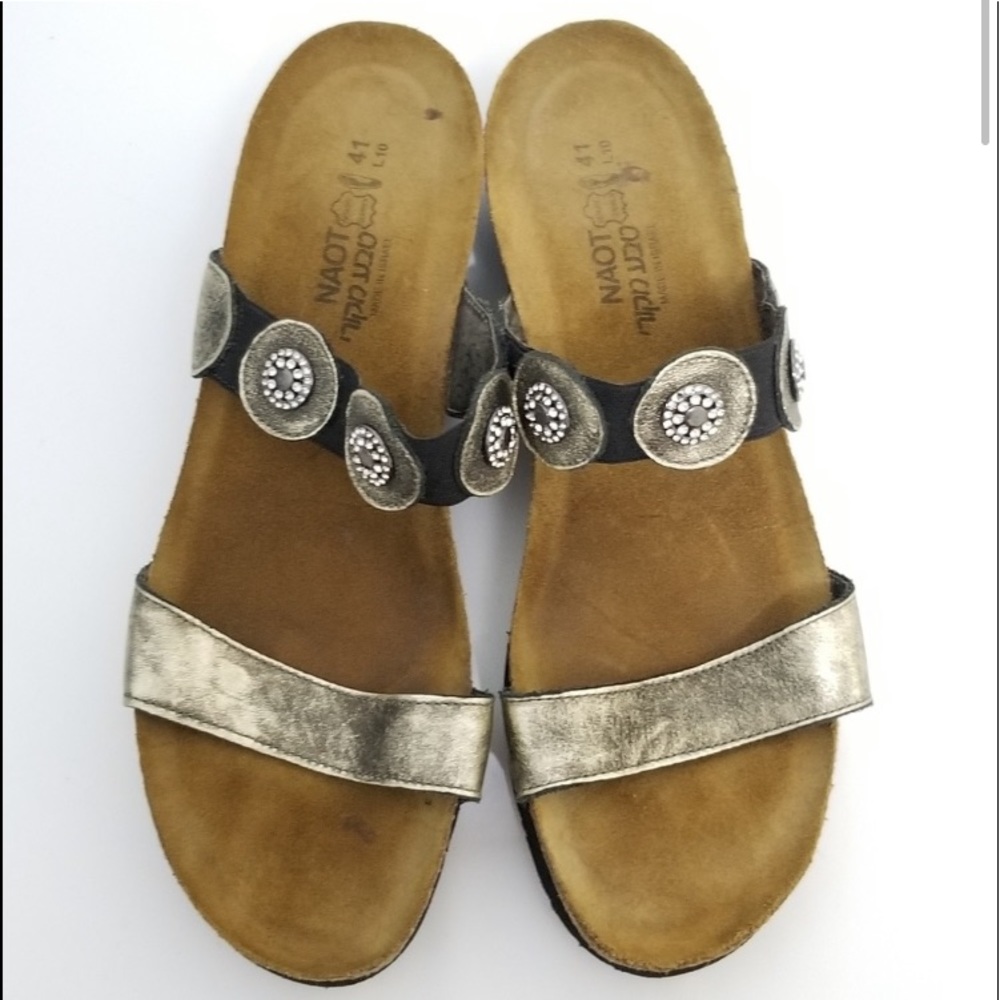 Naot Jewel Sandals Metallic Made in Israel 41